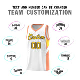 Custom White Orange Side Design Sets Sports Uniform Basketball Jersey