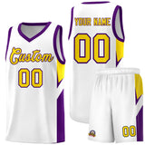 Custom White Purple Side Design Sets Sports Uniform Basketball Jersey