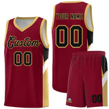 Custom Crimson Old Gold Side Design Sets Sports Uniform Basketball Jersey