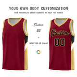 Custom Crimson Old Gold Side Design Sets Sports Uniform Basketball Jersey
