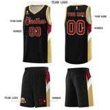 Custom Black Old Gold Side Design Sets Sports Uniform Basketball Jersey