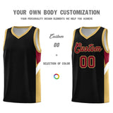 Custom Black Old Gold Side Design Sets Sports Uniform Basketball Jersey
