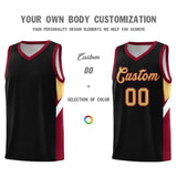 Custom Black Crimson Side Design Sets Sports Uniform Basketball Jersey