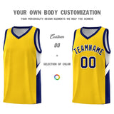 Custom Gold Navy Side Design Sets Sports Uniform Basketball Jersey