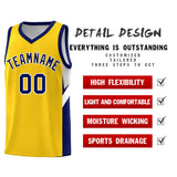Custom Gold Navy Side Design Sets Sports Uniform Basketball Jersey