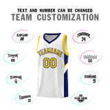 Custom White Navy Side Design Sets Sports Uniform Basketball Jersey