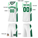 Custom White Kelly Green Side Design Sets Sports Uniform Basketball Jersey