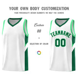 Custom White Kelly Green Side Design Sets Sports Uniform Basketball Jersey