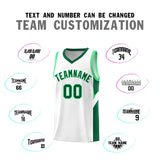 Custom White Kelly Green Side Design Sets Sports Uniform Basketball Jersey