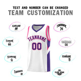 Custom White Purple Side Design Sets Sports Uniform Basketball Jersey