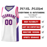Custom White Purple Side Design Sets Sports Uniform Basketball Jersey