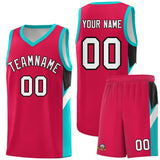 Custom Red Aqua Side Design Sets Sports Uniform Basketball Jersey