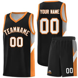 Custom Black Gold Orange Side Design Sets Sports Uniform Basketball Jersey