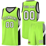 Custom Fluorescent Green Black Side Design Sets Sports Uniform Basketball Jersey