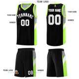 Custom Black Fluorescent Green Side Design Sets Sports Uniform Basketball Jersey