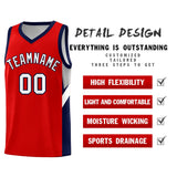 Custom Red Navy Side Design Sets Sports Uniform Basketball Jersey