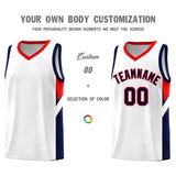 Custom White Red Side Design Sets Sports Uniform Basketball Jersey