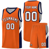 Custom Orange Navy Side Design Sets Sports Uniform Basketball Jersey