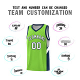 Custom Neon Green Navy Side Design Sets Sports Uniform Basketball Jersey