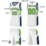 Custom White Navy Side Design Sets Sports Uniform Basketball Jersey