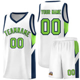 Custom White Navy Side Design Sets Sports Uniform Basketball Jersey