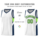 Custom White Navy Side Design Sets Sports Uniform Basketball Jersey