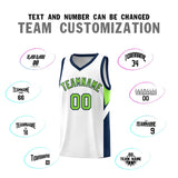 Custom White Navy Side Design Sets Sports Uniform Basketball Jersey