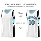 Custom White Light Blue Side Design Sets Sports Uniform Basketball Jersey