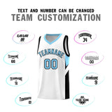 Custom White Light Blue Side Design Sets Sports Uniform Basketball Jersey