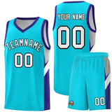 Custom Sky Blue Royal Side Design Sets Sports Uniform Basketball Jersey