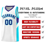 Custom White Royal Side Design Sets Sports Uniform Basketball Jersey