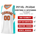 Custom White Orange Side Design Sets Sports Uniform Basketball Jersey