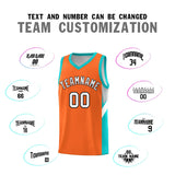 Custom Orange Aqua Side Design Sets Sports Uniform Basketball Jersey