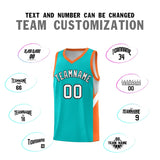 Custom Aqua Orange Side Design Sets Sports Uniform Basketball Jersey