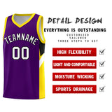Custom Purple Gold Side Design Sets Sports Uniform Basketball Jersey