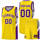 Custom Gold Purple Side Design Sets Sports Uniform Basketball Jersey