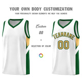 Custom White Green Side Design Sets Sports Uniform Basketball Jersey