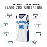 Custom White Navy Side Design Sets Sports Uniform Basketball Jersey