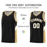 Custom Black Old Gold Side Design Sets Sports Uniform Basketball Jersey