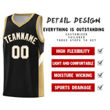 Custom Black Old Gold Side Design Sets Sports Uniform Basketball Jersey