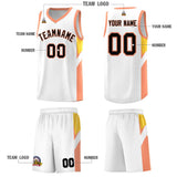 Custom White Orange Side Design Sets Sports Uniform Basketball Jersey