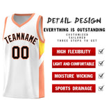 Custom White Orange Side Design Sets Sports Uniform Basketball Jersey