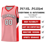 Custom Light Pink Red Side Design Sets Sports Uniform Basketball Jersey