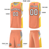 Custom Orange Gold Side Design Sets Sports Uniform Basketball Jersey