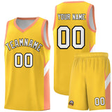 Custom Gold Orange Side Design Sets Sports Uniform Basketball Jersey