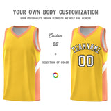 Custom Gold Orange Side Design Sets Sports Uniform Basketball Jersey