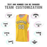 Custom Gold Orange Side Design Sets Sports Uniform Basketball Jersey