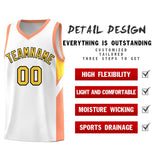 Custom White Orange Side Design Sets Sports Uniform Basketball Jersey