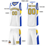 Custom White Royal Side Design Sets Sports Uniform Basketball Jersey