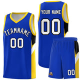 Custom Royal Gold Side Design Sets Sports Uniform Basketball Jersey